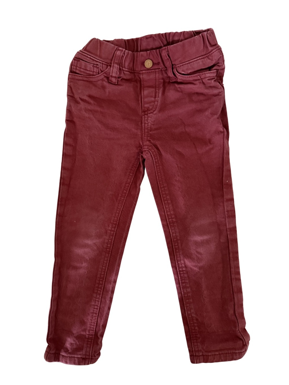 ~ (5 for $10) | kidpik - Skinny Pull-On Jeans Burgundy/Wine 3T